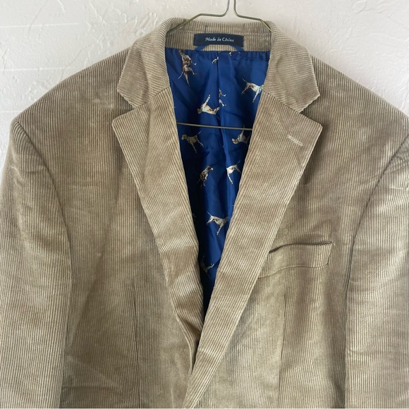 Chaps Brown Tan Corduroy Blazer Sport Coat Patch Elbow Size 40R - Picture 8 of 11